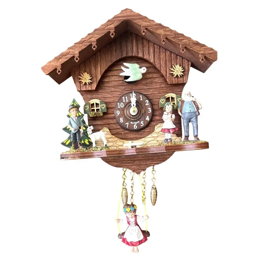 Trenkle Uhren GmbH Battery Operated Cuckoo Clock Girl Swinging Germany 5